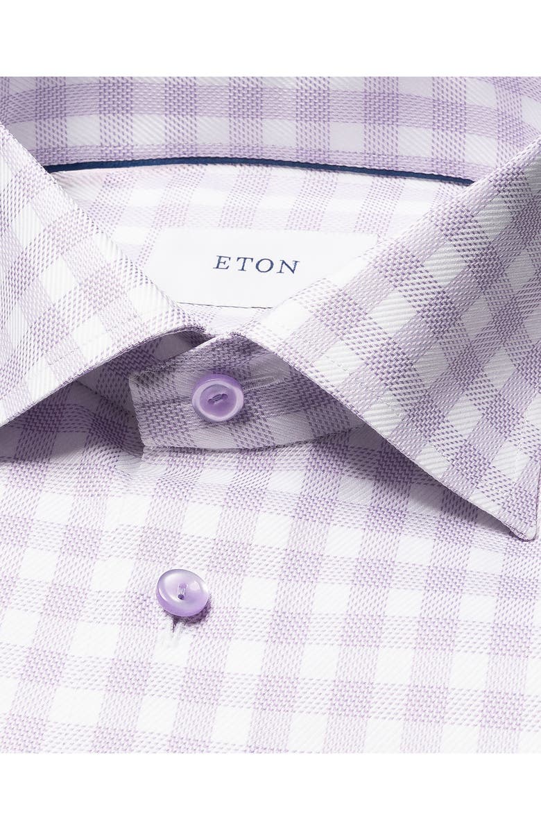 Eton Contemporary Fit Gingham Check Cotton Dobby Dress Shirt, Alternate, color, 