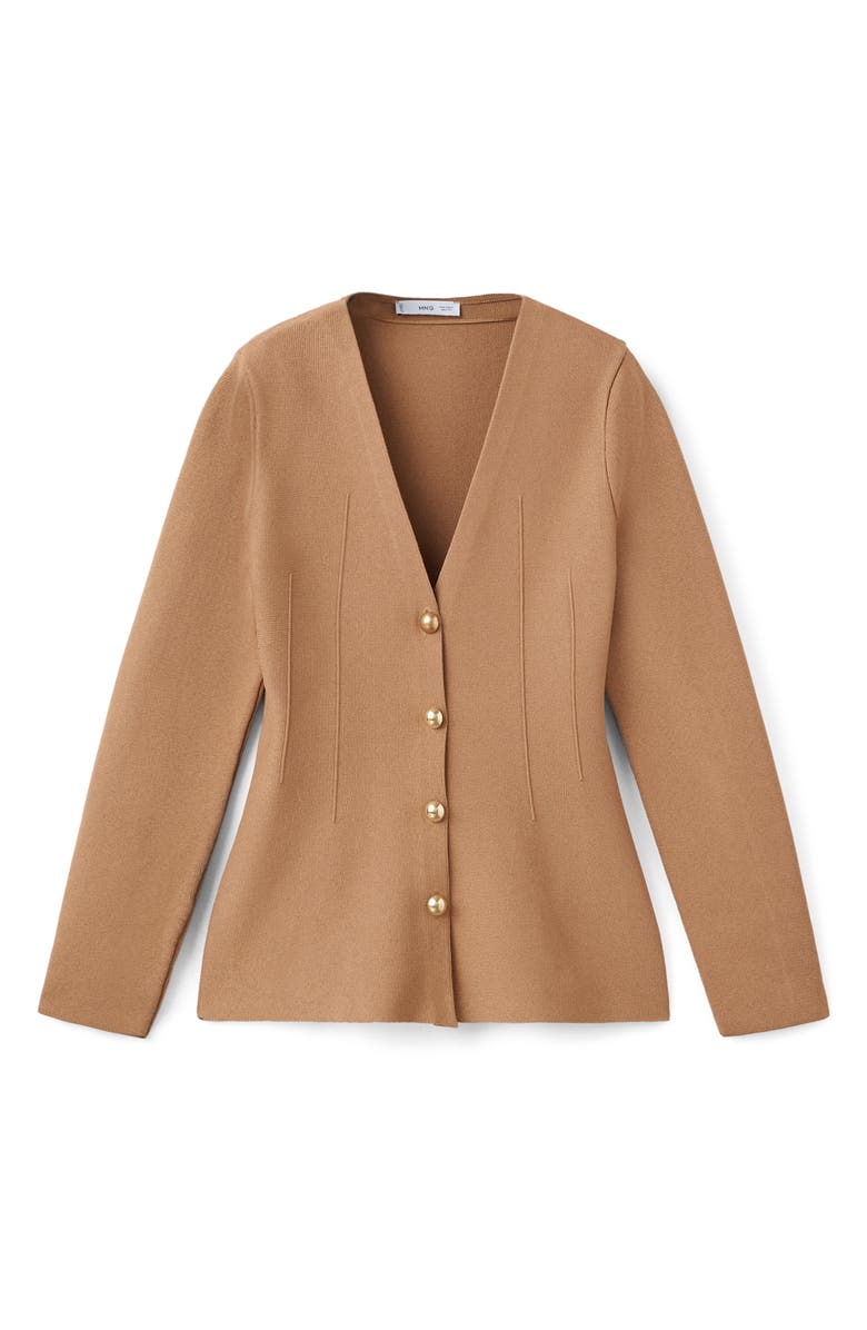 MANGO Tona Sweater Jacket, Alternate, color, Medium Brown