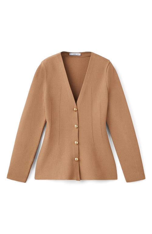 Mango Tona Sweater Jacket In Brown