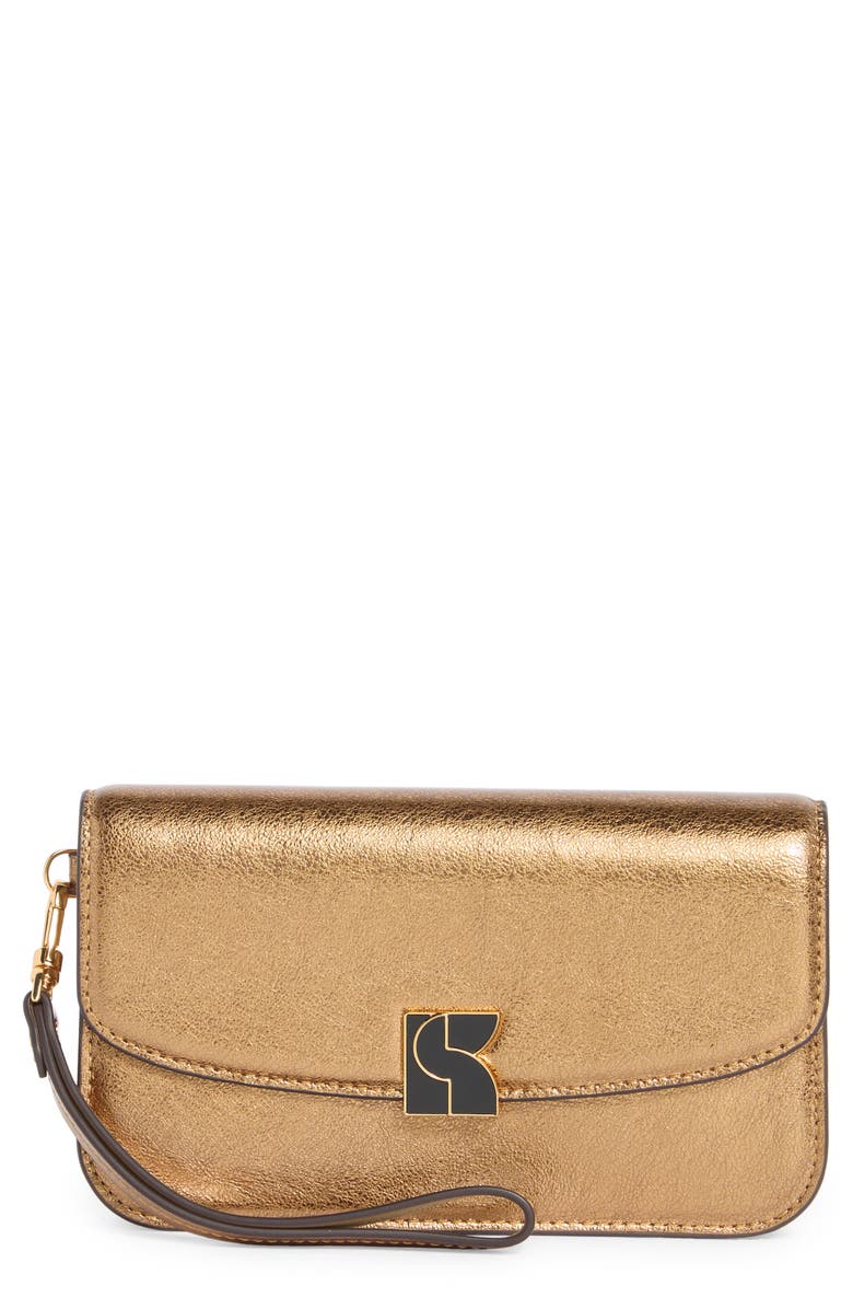 Kate Spade New York dakota crinkle metallic wallet, Main, color, Gold