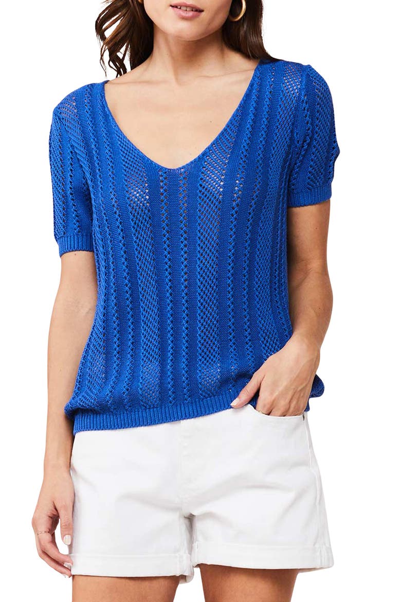 Athalie V-Neck Knit Top, Main, color, VICTORIAN BLUE