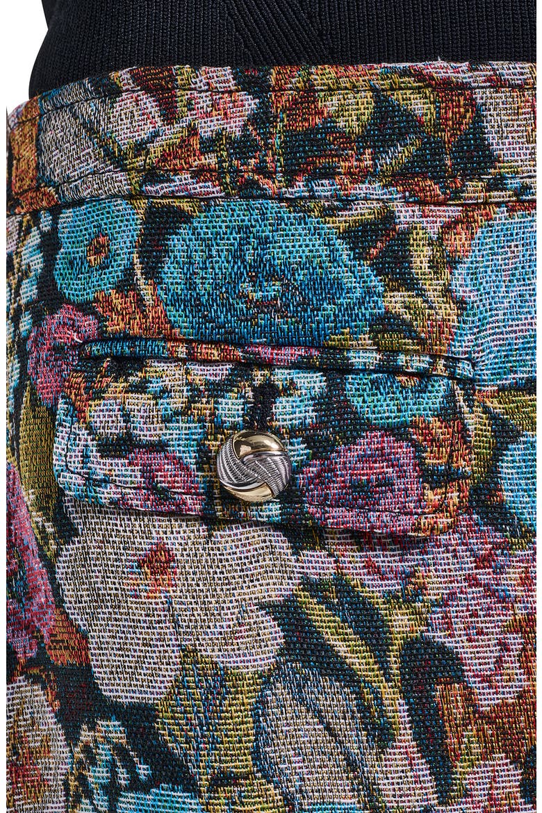 Floral Jacquard Miniskirt, Alternate, color, BLACK MULTI
