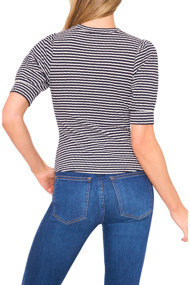 Stripe Puff Sleeve T-Shirt, Alternate, color, BARITONE BLUE