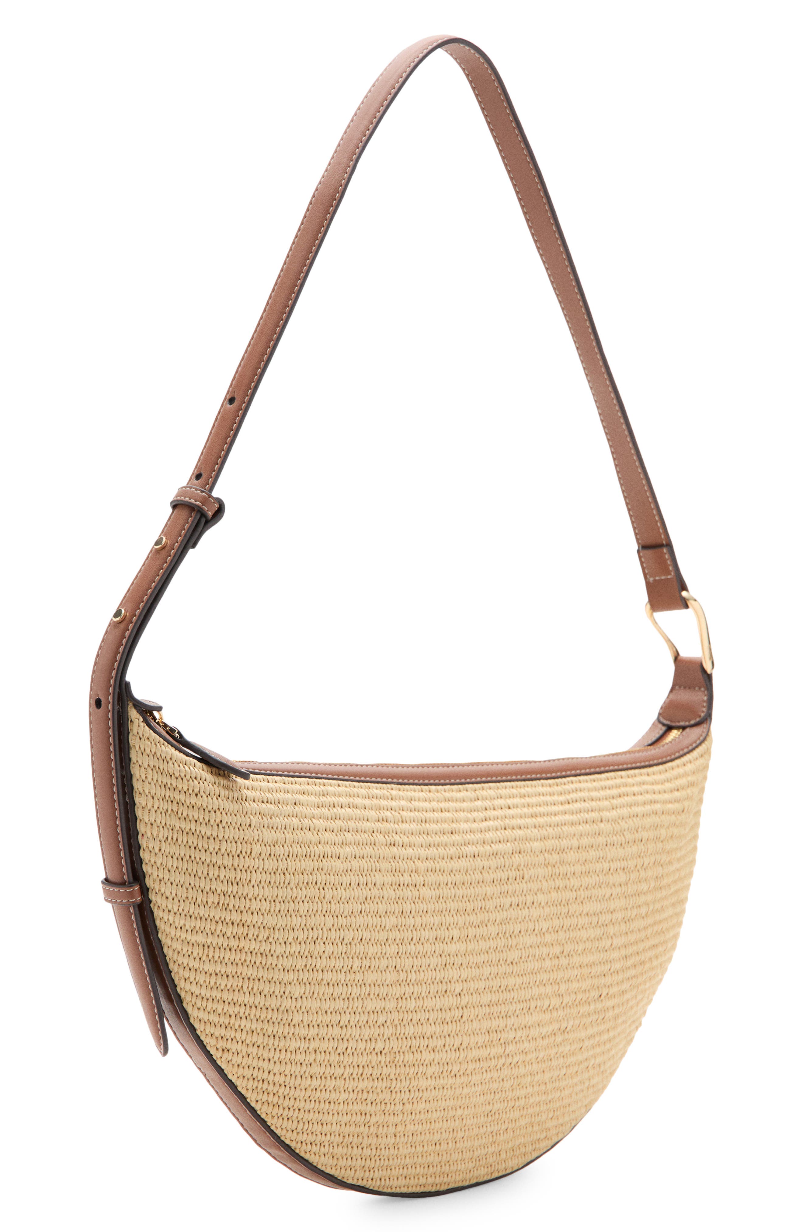 Textured Shoulder Bag, Alternate, color, LEATHER