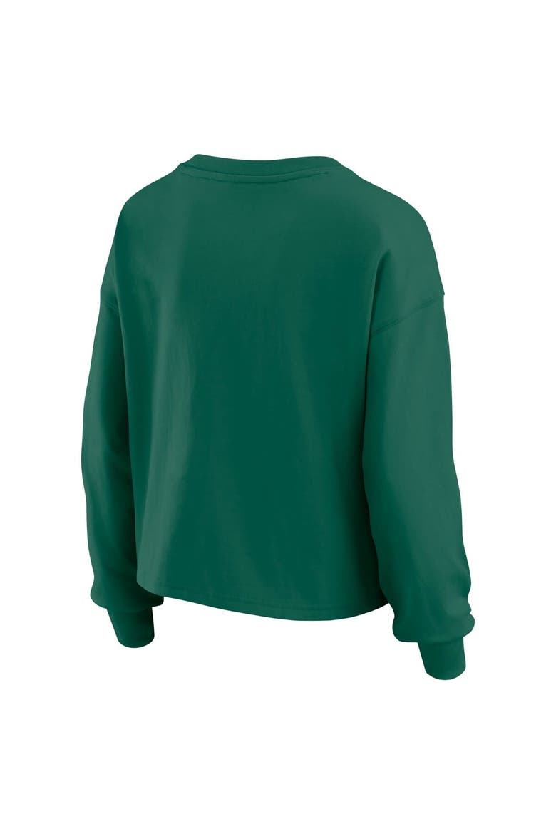 Women's WEAR by Erin Andrews Green New York Jets Heavy Rugby Jersey Long Sleeve T-Shirt & Shorts Lounge Set, Alternate, color, Green
