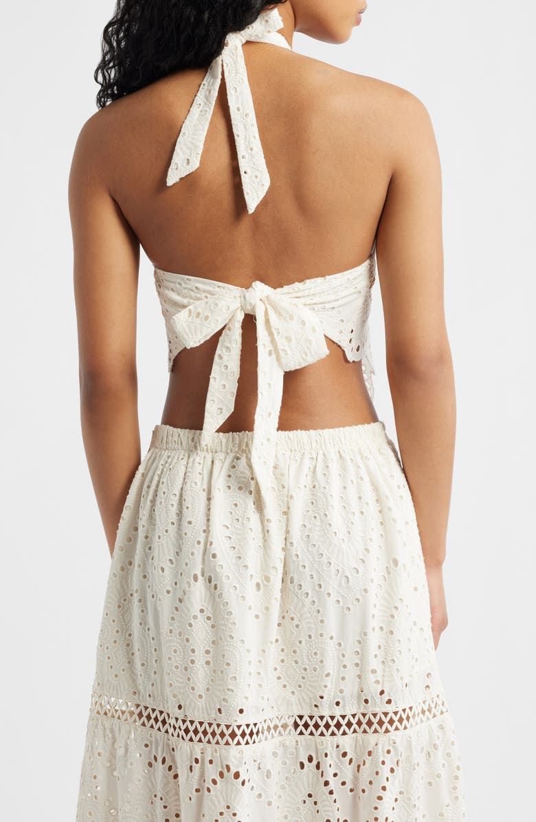 KITTENISH Cotton Eyelet Top, Alternate, color, Egret