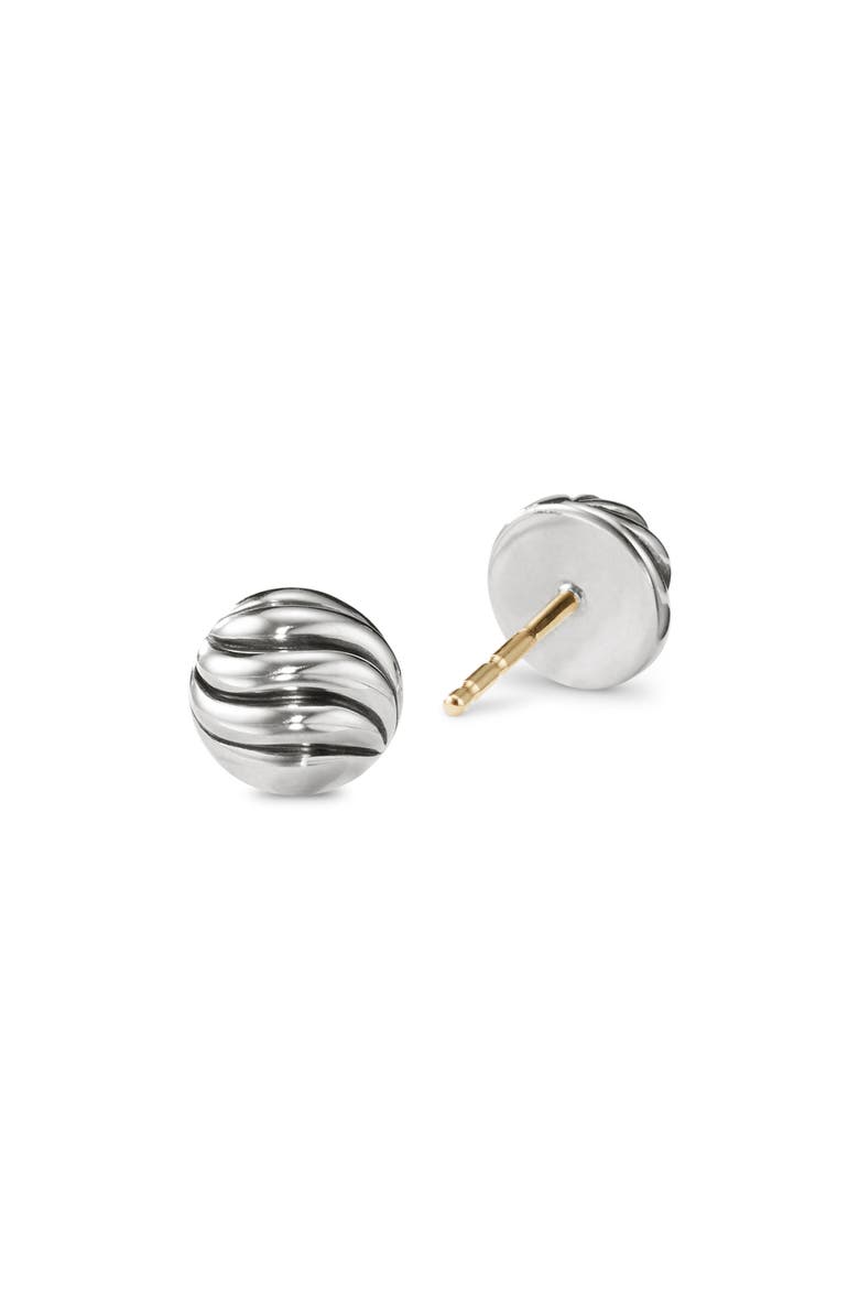 Sculpted Cable Stud Earrings, Alternate, color, SILVER