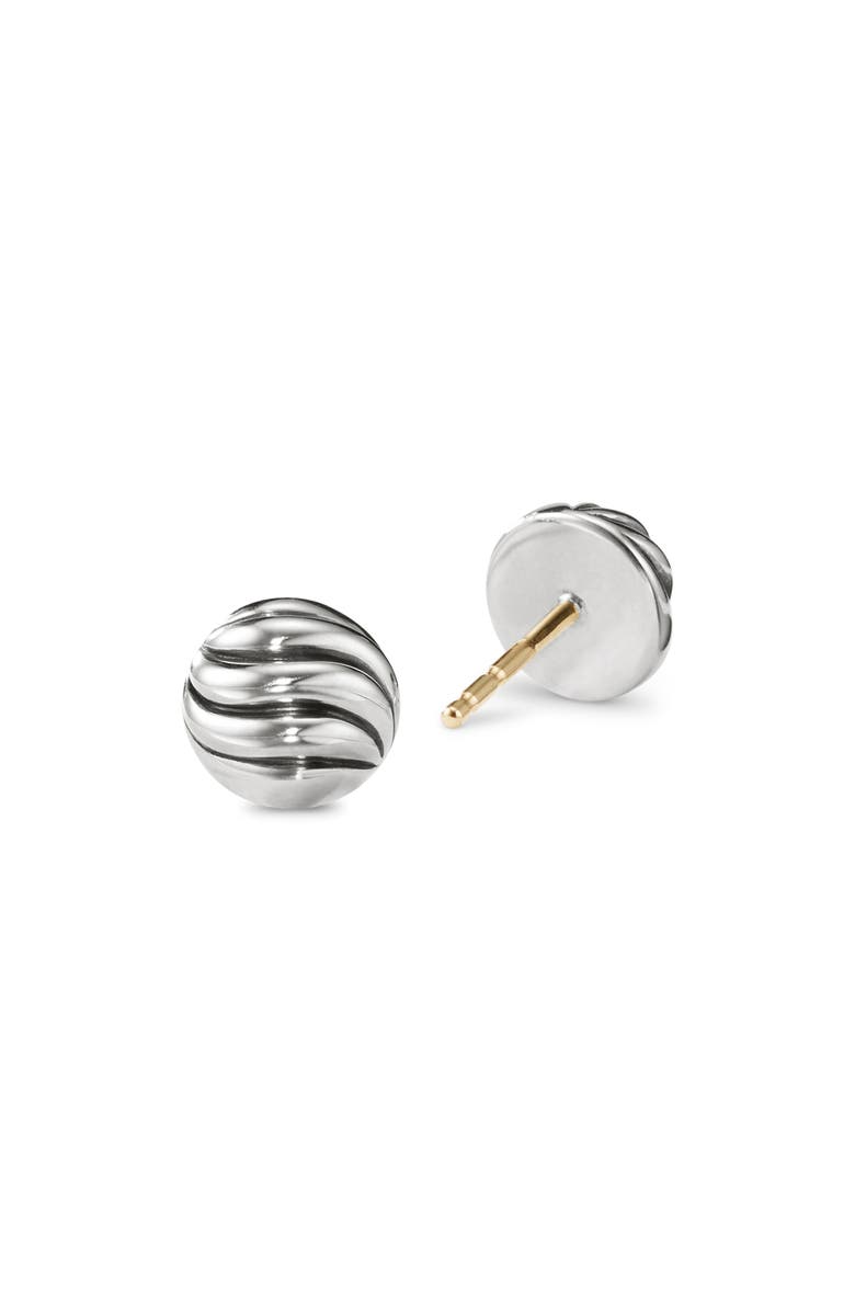 David Yurman Sculpted Cable Stud Earrings, Alternate, color, Silver