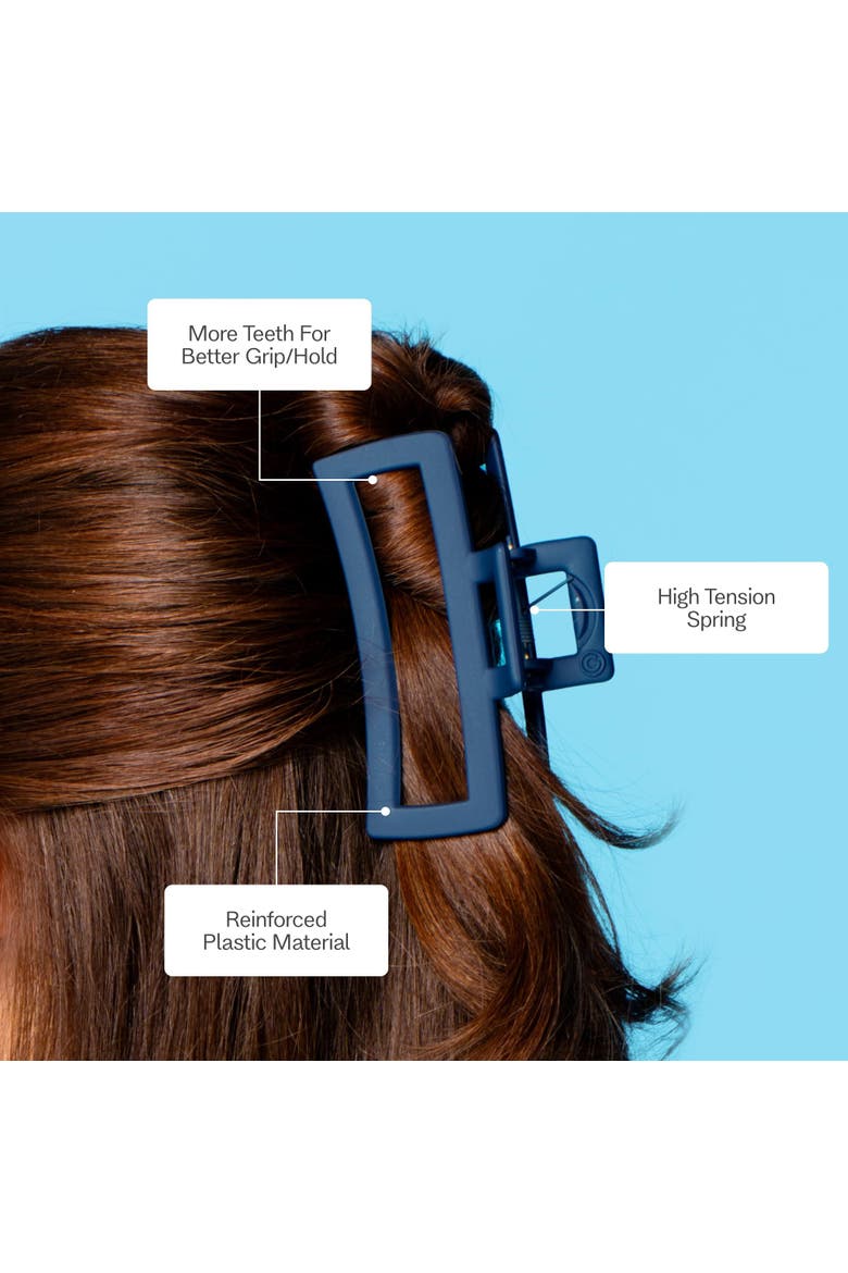 Thin Rectangle Claw Clip, Alternate, color, Brown