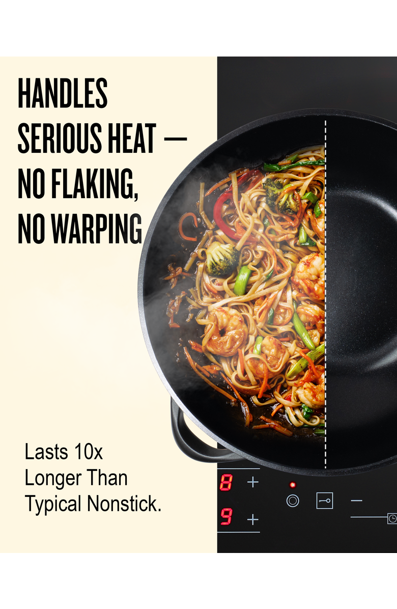 Alva Forest 12" Carbon Steel Wok, Alternate, color, Black