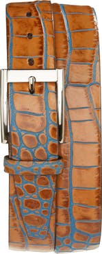 Torino Croc Embossed Leather Belt