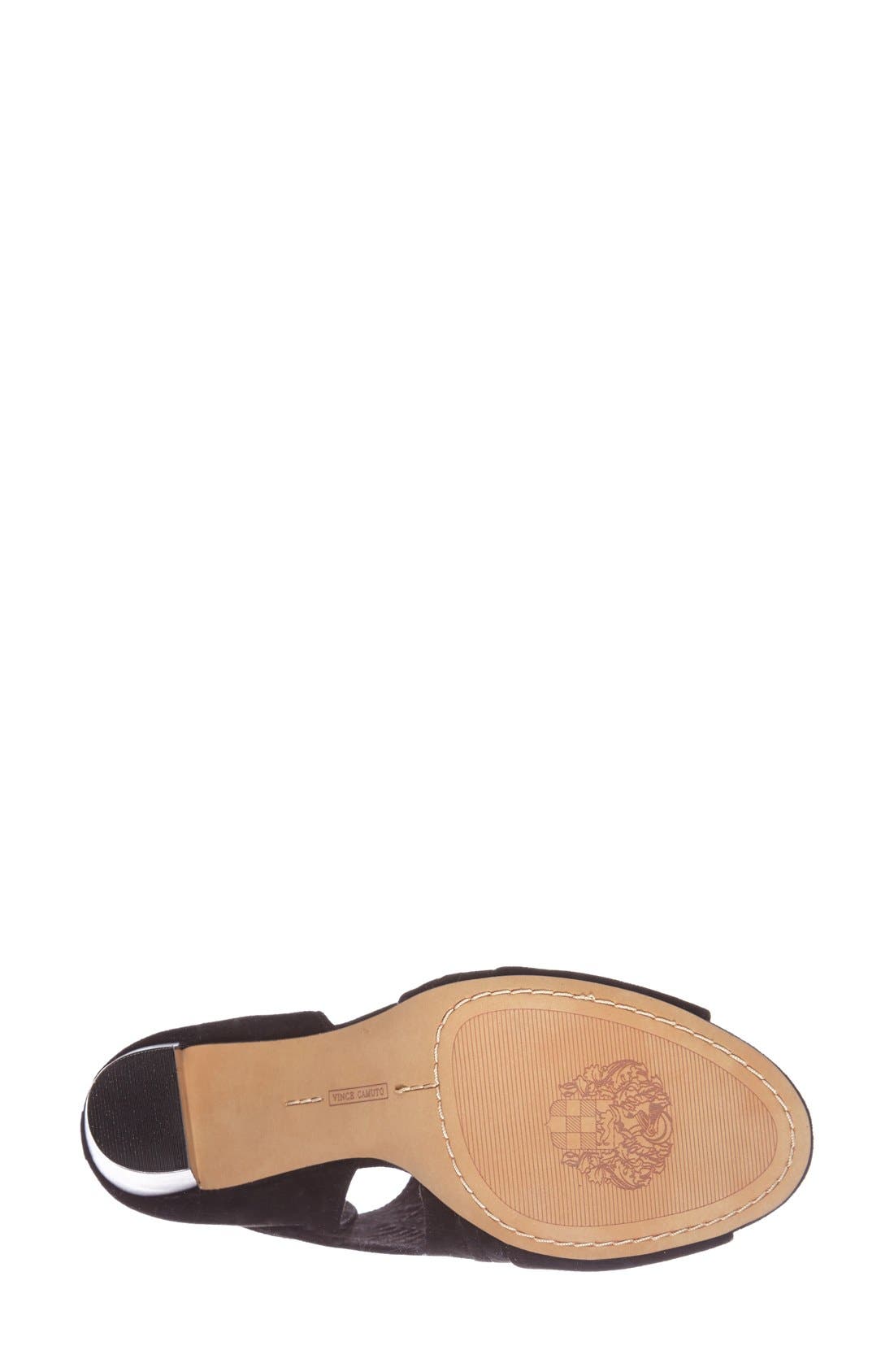 'Conley Buckle' Open Toe Bootie (Women), Alternate, color, BLACK