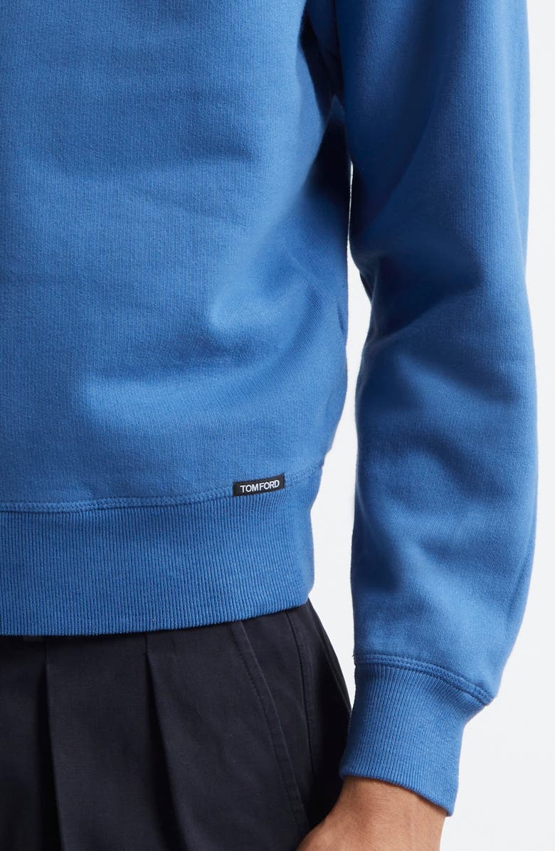 TOM FORD Felpa Garment Dye Crewneck Sweatshirt, Alternate, color, Hb532 Denim Blue