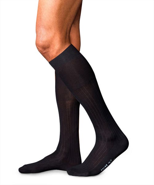 Falke No. 13 Piuma Cotton Luxury Dress Socks In Black