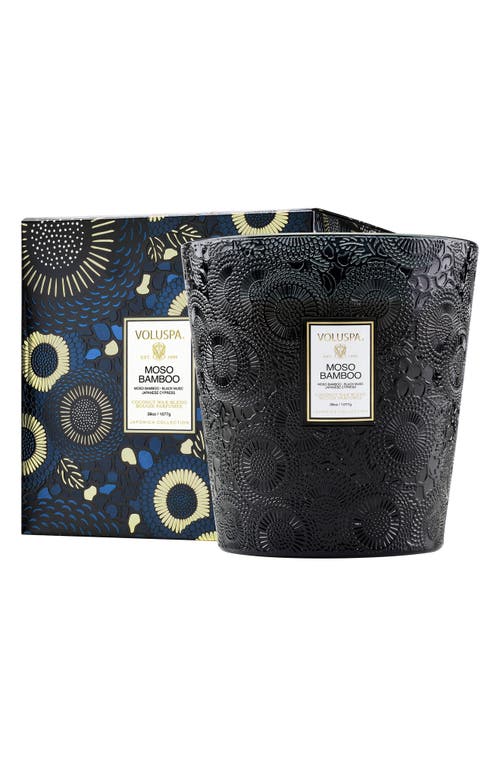 Voluspa Moso Bamboo Three-wick Hearth Candle In Blue