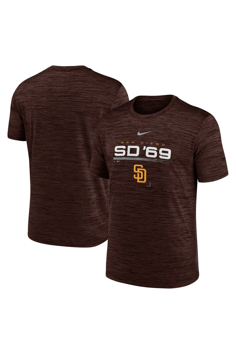 Men's Nike Brown San Diego Padres Wordmark Velocity Performance T-Shirt, Main, color, Brown