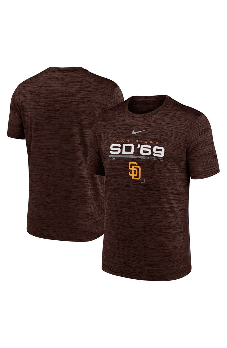 Nike Men's Nike Brown San Diego Padres Wordmark Velocity Performance T-Shirt, Main, color,