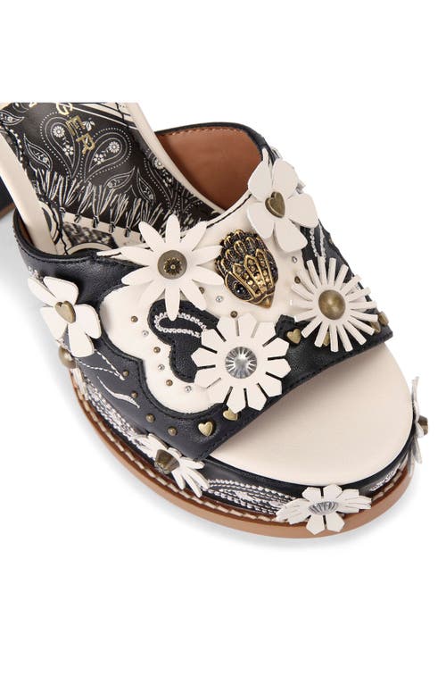 Kurt Geiger London Western Floral Ankle Strap Platform Sandal In Gray