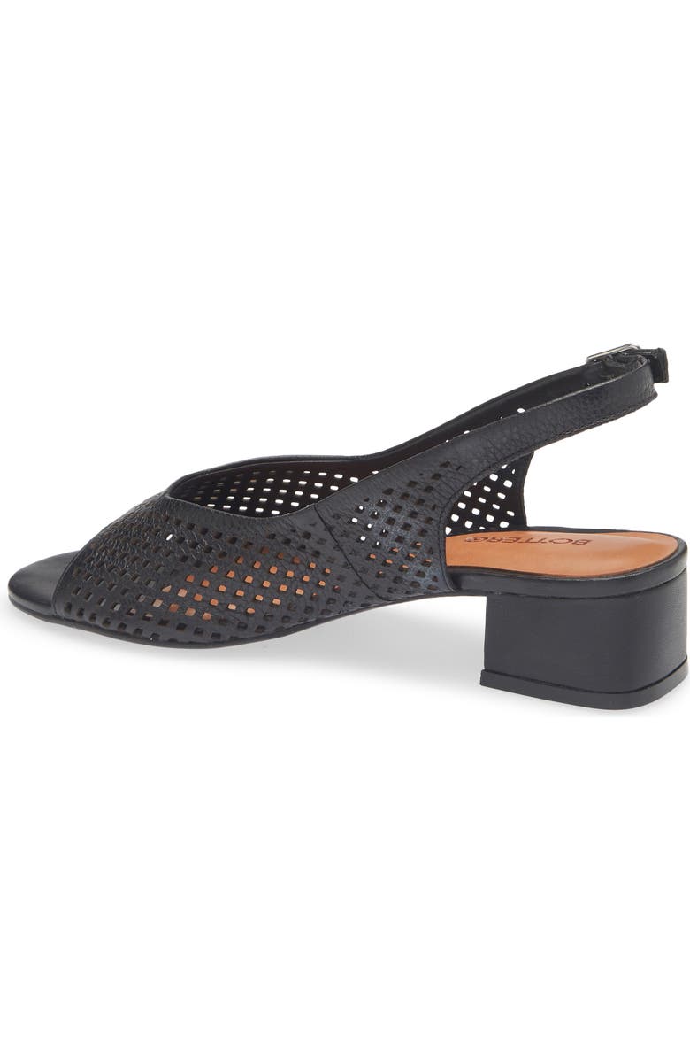 Bottero Botelsa Perforated Open Toe Slingback Pump, Alternate, color, Preto