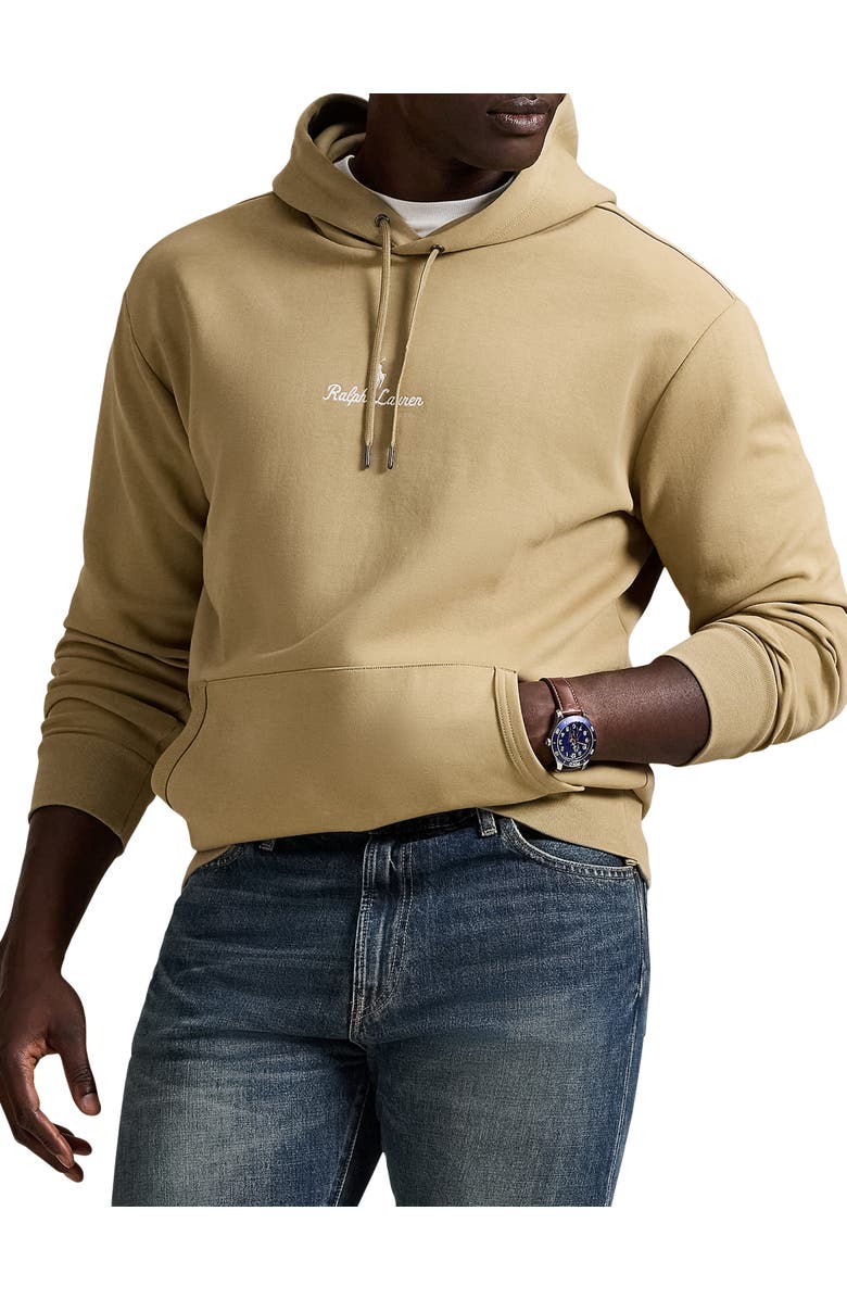 Polo Ralph Lauren Big & Tall Logo Double-Knit Hoodie, Main, color, Surrey Tan