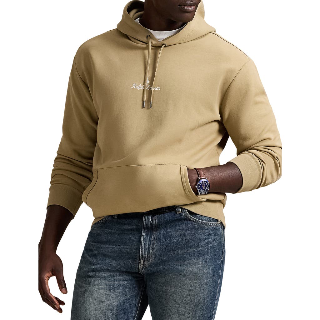 Polo Ralph Lauren Big & Tall Logo Double-knit Hoodie In Brown