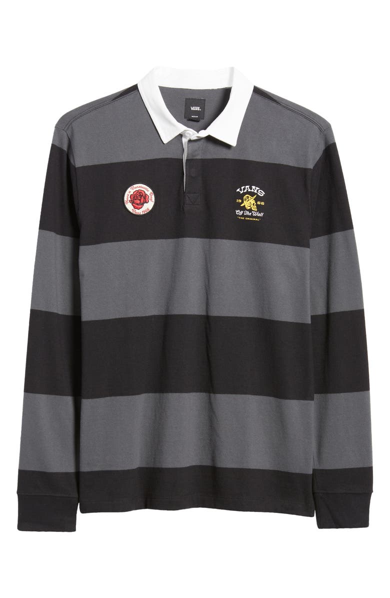 Vans Desert Hi Stripe Long Sleeve Rugby Polo, Alternate, color, 