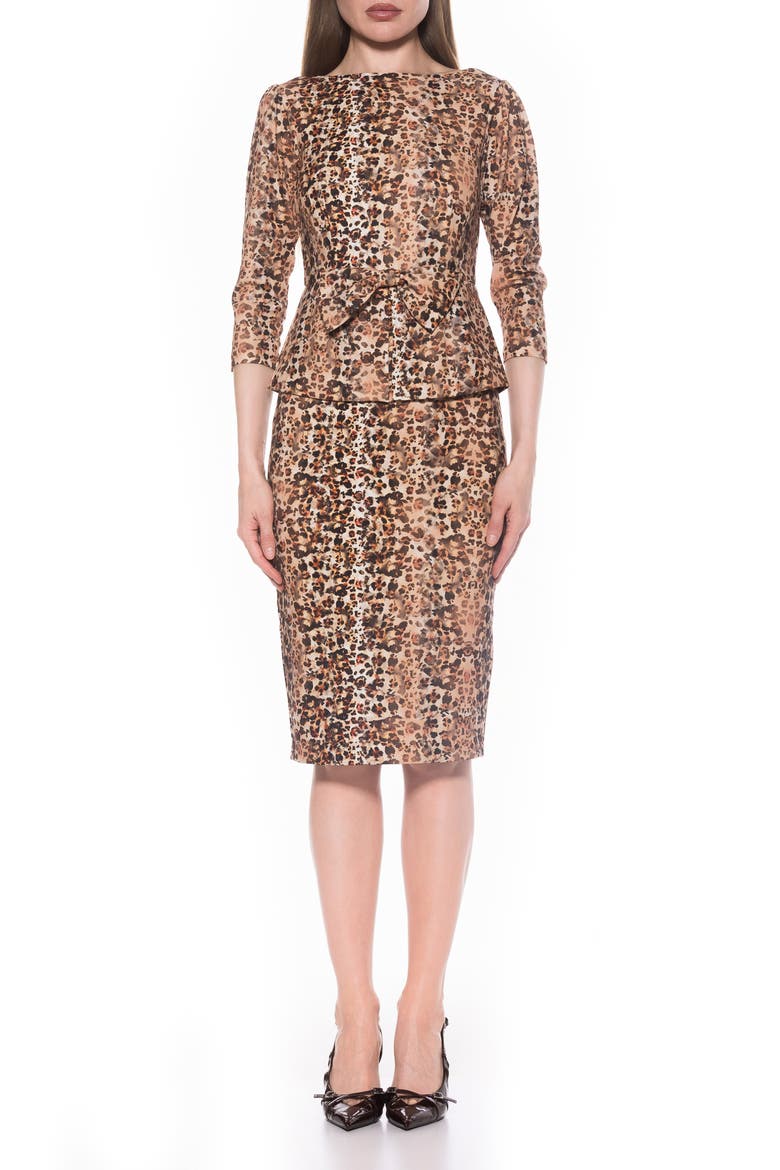 Joyce Sheath Midi Dress, Main, color, LEOPARD