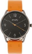 SIMPLIFY The 6300 Leather-Band Watch