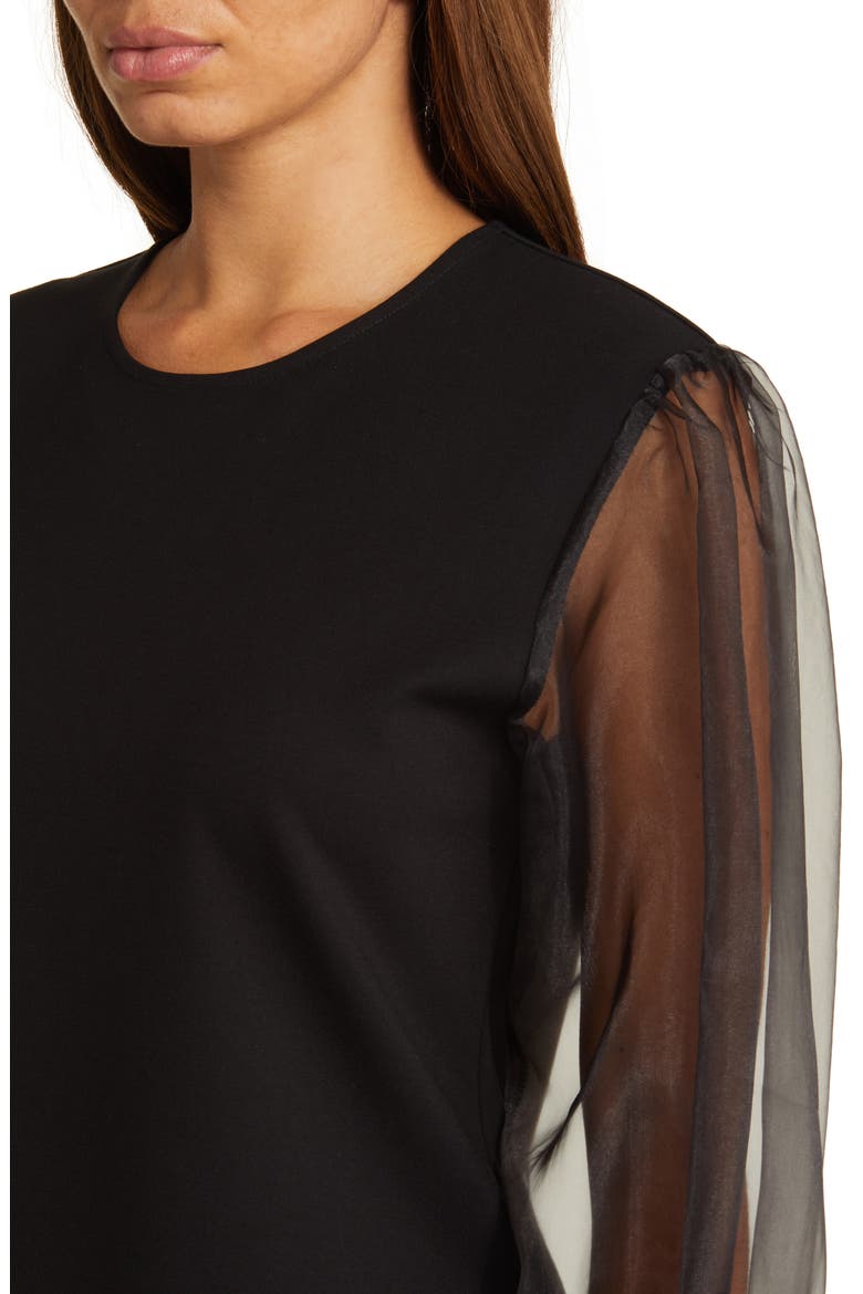 Madot Organza Sleeve Top, Alternate, color, BLACK