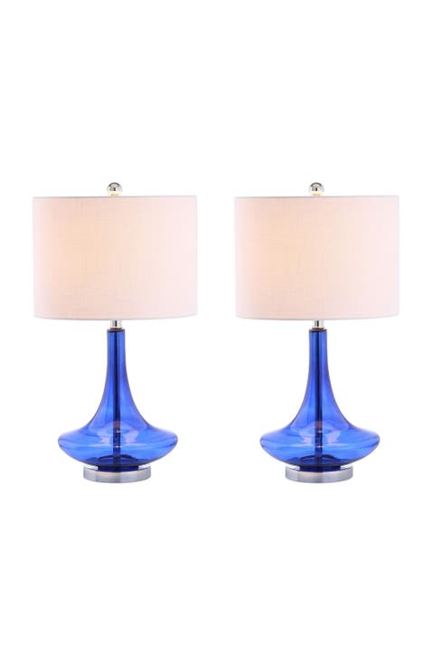 Cecile 25.5" Glass Teardrop LED Table Lamp (Set of 2)