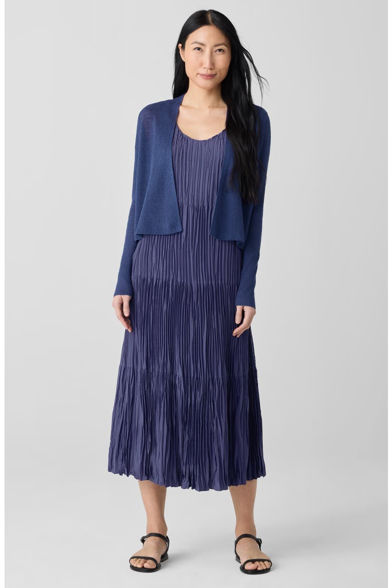 Organic Linen & Organic Cotton Cardigan, Alternate, color, BLUETTE