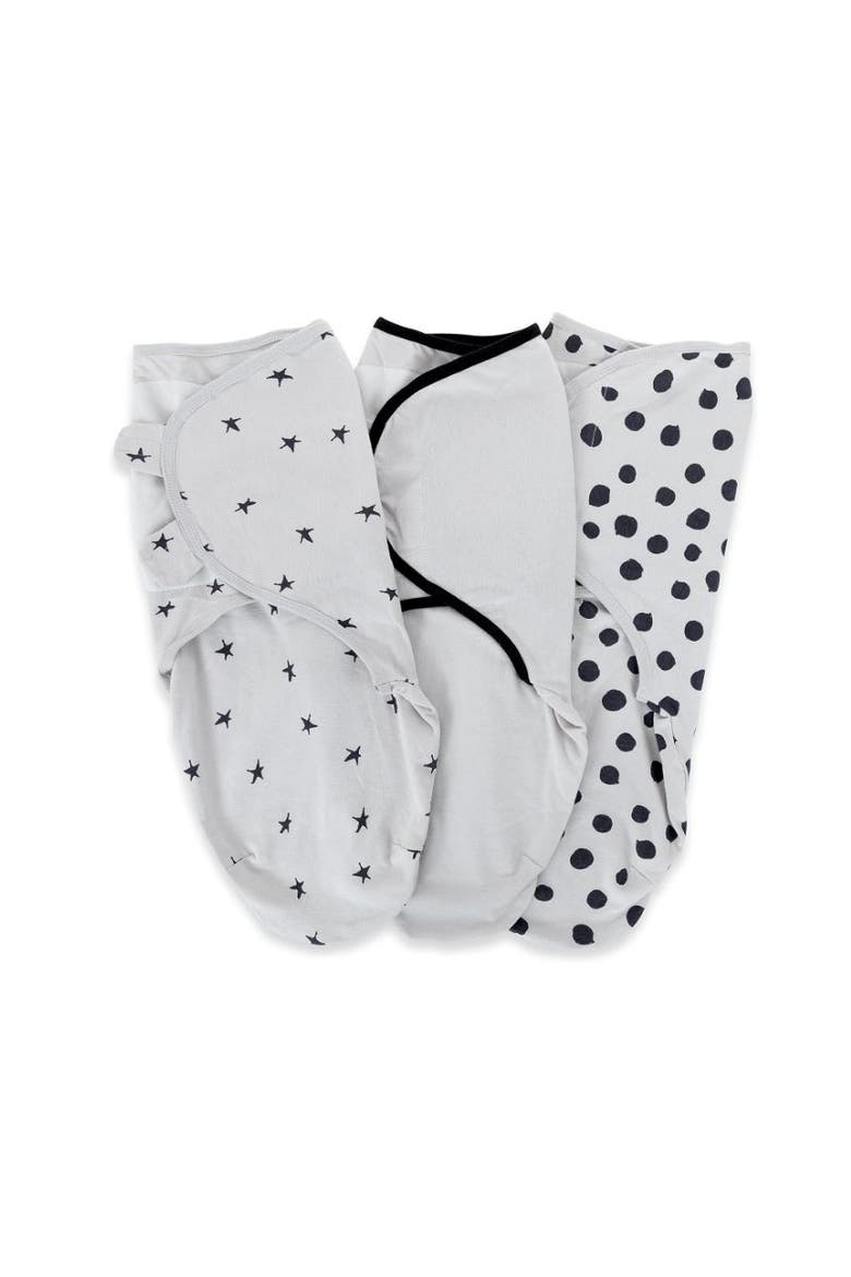 Adjustable Swaddle Blanket 3 Pack, Main, color, Grey Abstract