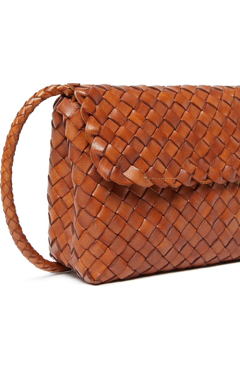 Loeffler Randall Billie Flap Woven Leather Shoulder Bag, Alternate, color, Timber