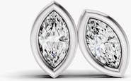 SEREIA OFFICIAL 14K Gold Studs 0.25 Carat Marquise Bezel Solitaire