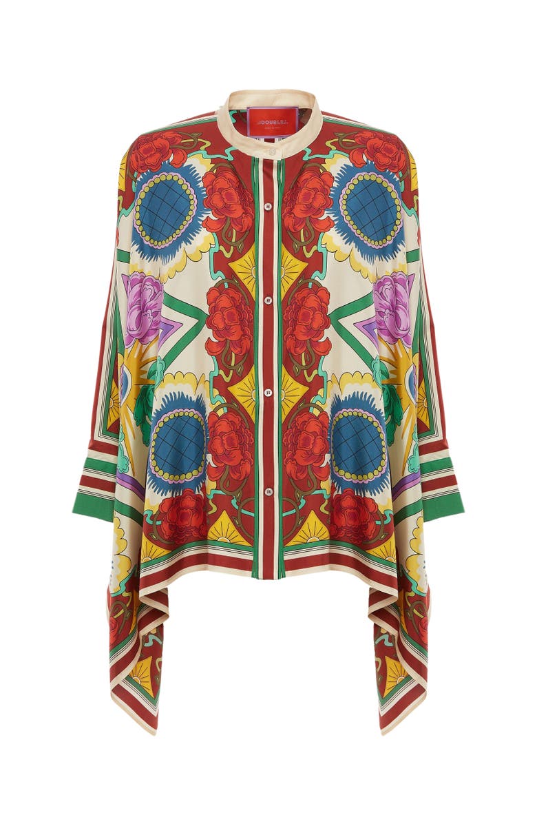 La DoubleJ Foulard Shirt Placée Taormina Ivory, Alternate, color,