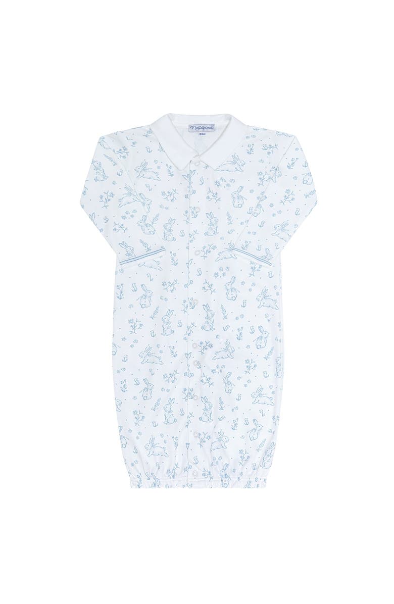 Nellapima Blue Bunny Toile Converter Gown - Baby, Main, color, Blue