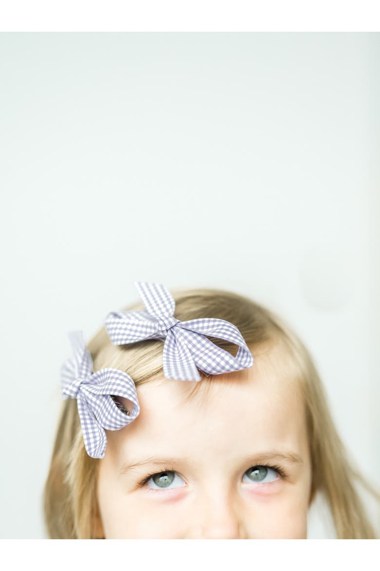 2pc Bow Clip Set, Alternate, color, Pink Gingham