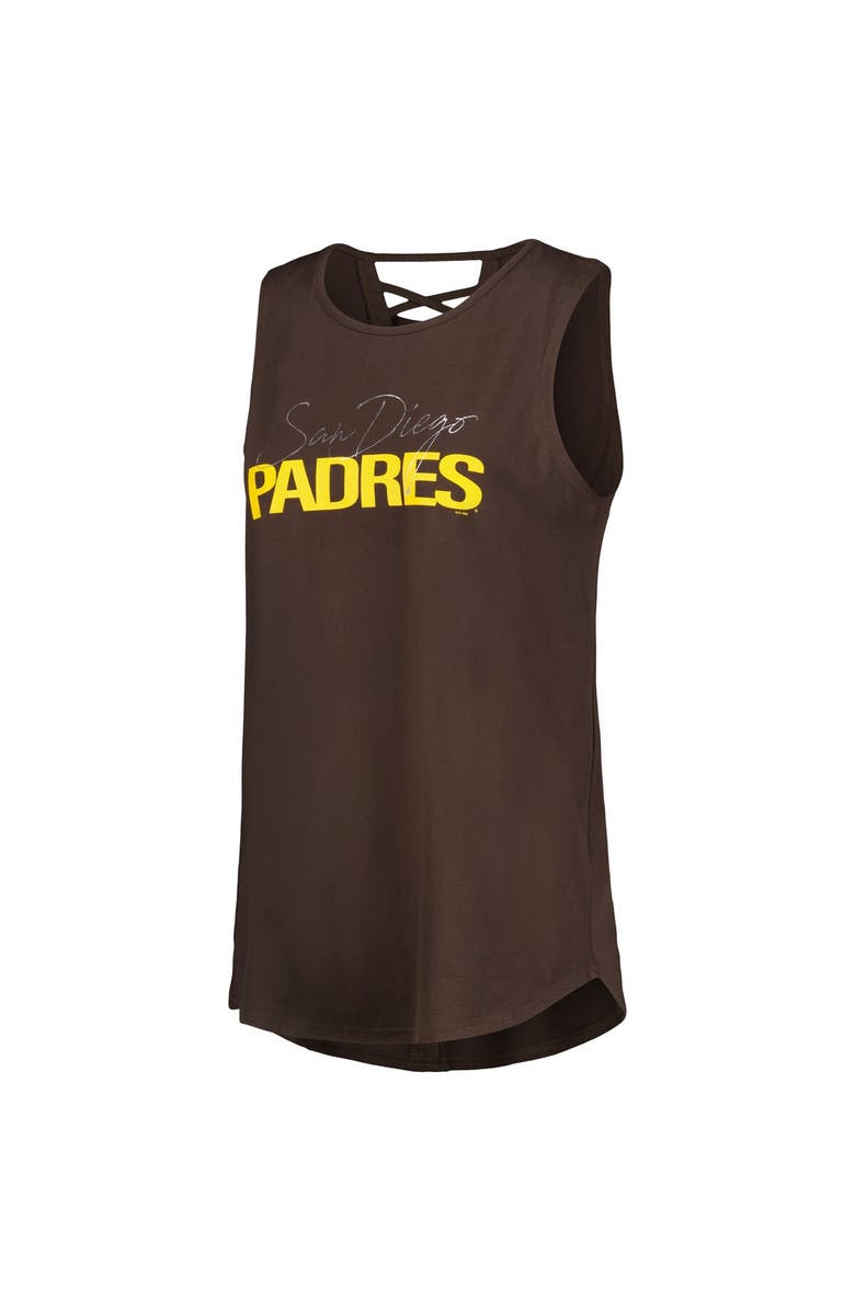 DKNY SPORT Women's DKNY Sport Brown San Diego Padres Claire Fashion Tri-Blend Tank Top, Alternate, color,
