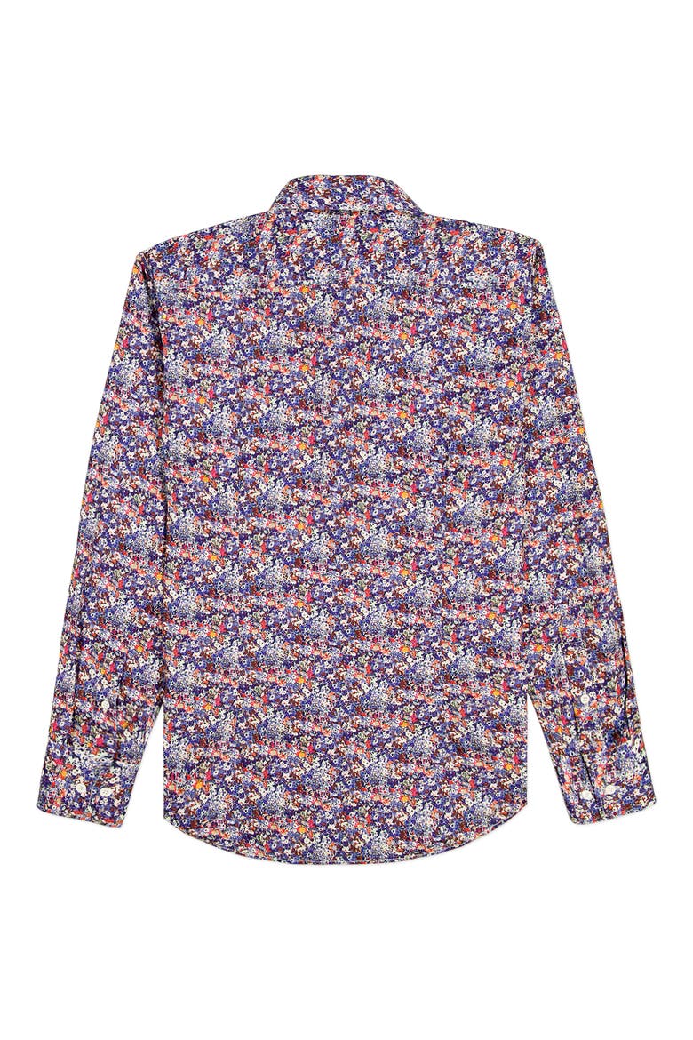 Backwell Floral Cotton Button-Up Shirt, Alternate, color, PURPLE MULTI