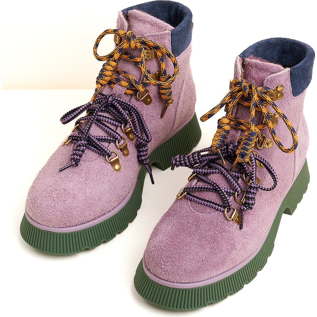 Charlotte Stone Tyler Lace-up Lug Sole Boot In Multi