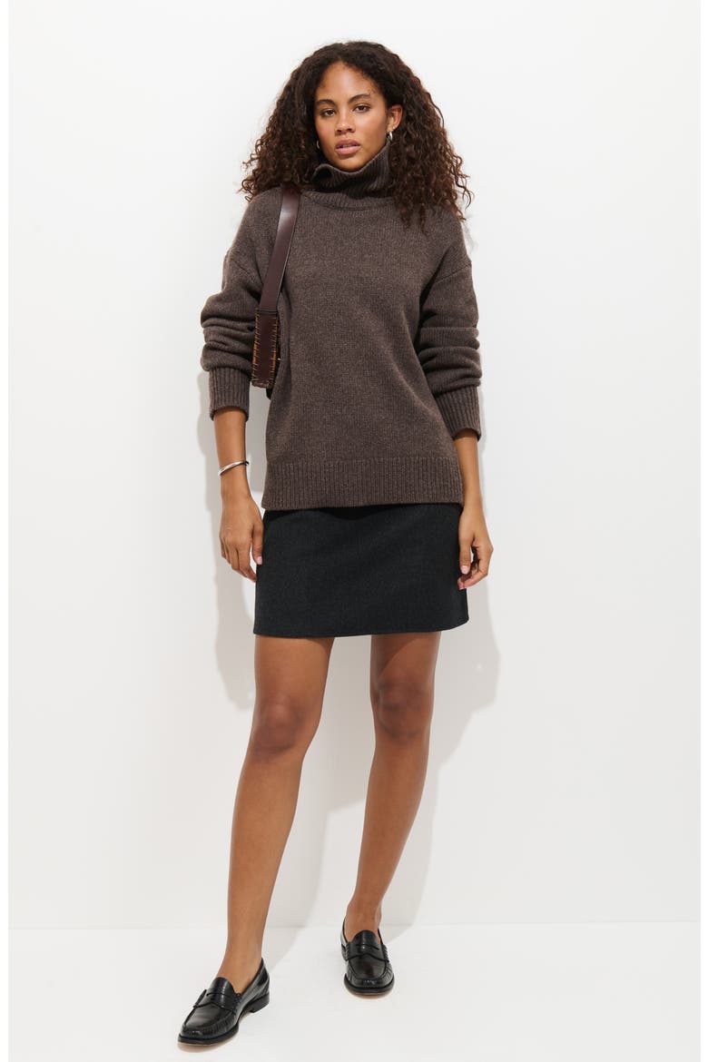 Naomi Wool Blend Miniskirt, Alternate, color, CHARCOAL