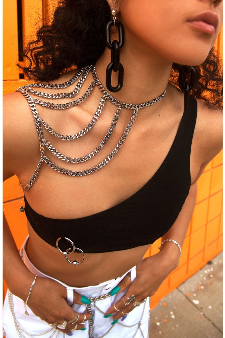 Chain On Ya Shoulder Body Jewelry, Alternate, color, SILVER