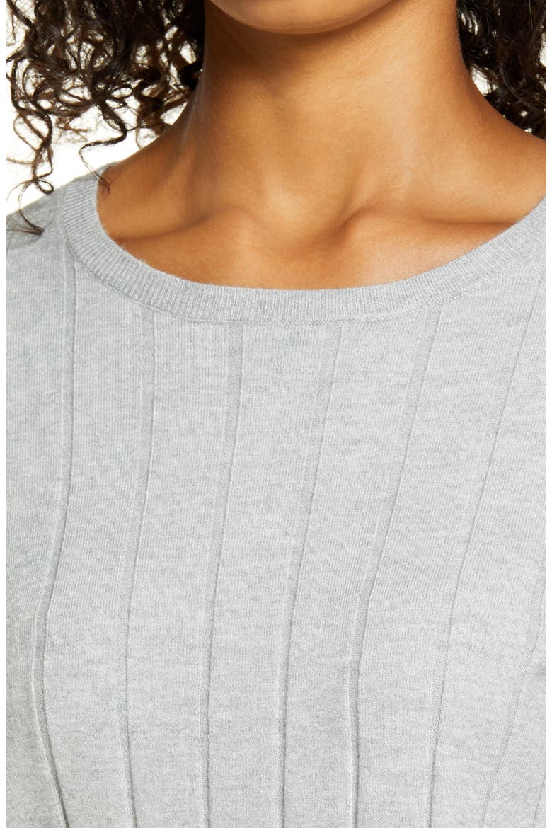 Easy Ribbed Sweater, Alternate, color, GREY HEATHER