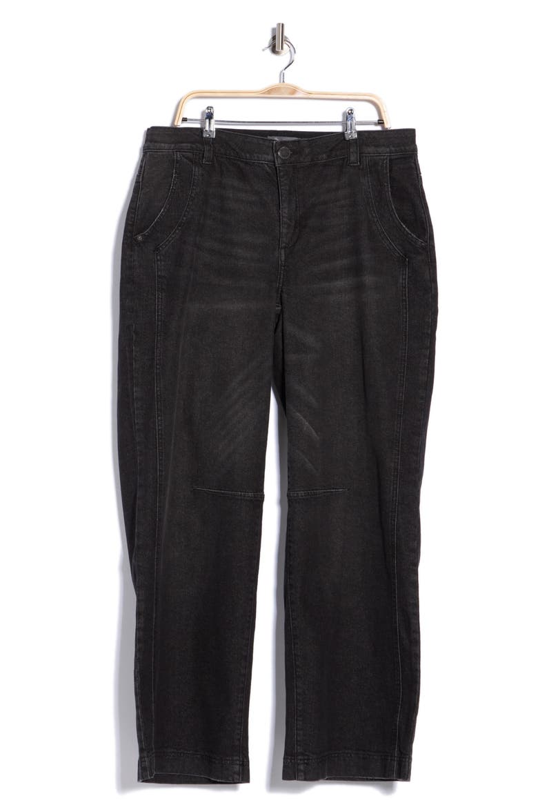Darted High Waist Wide Leg Jeans, Main, color, WASHED BLACK ARTISANAL