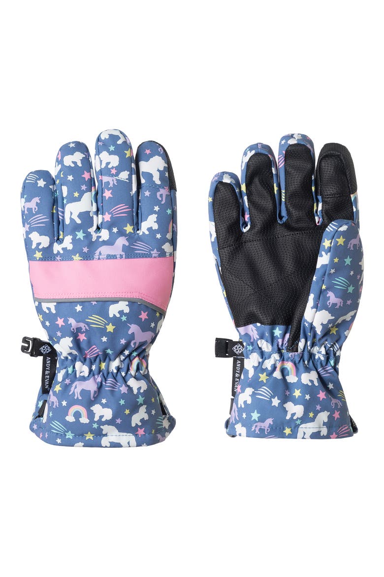 Kids' Color Change Zip Gloves, Main, color, NAVY UNICORN