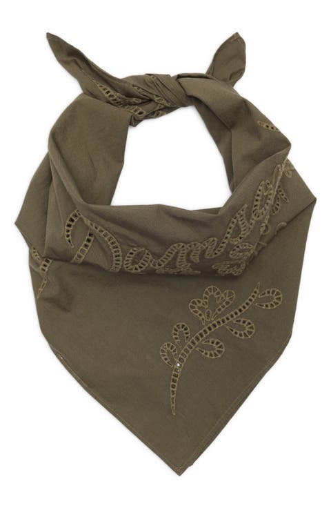 Embroidered Organic Cotton Headscarf