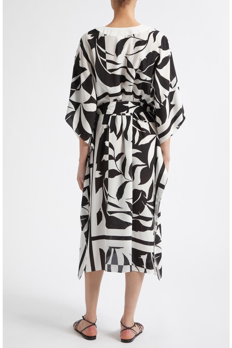Lancia Print Silk Dress, Alternate, color, BLACK