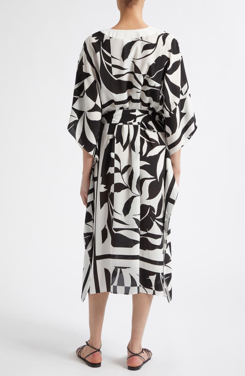 Max Mara Lancia Print Silk Dress, Alternate, color, Black