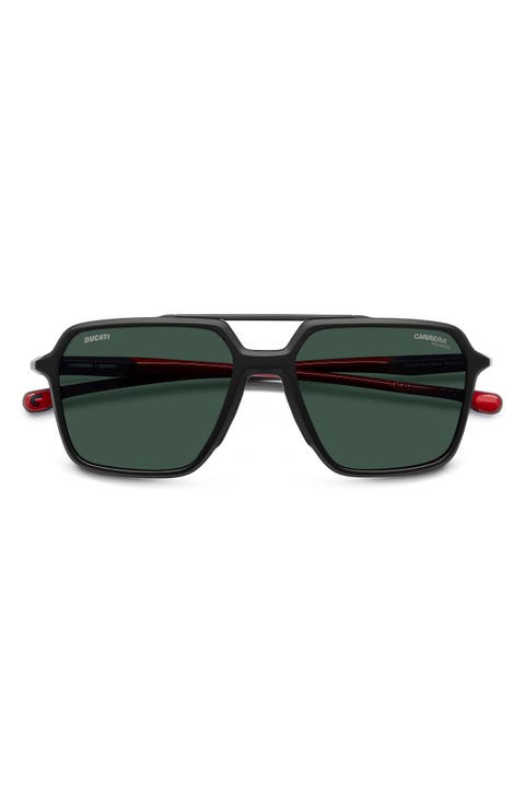 x Ducati Carduc 55mm Rectangular Aviator Sunglasses