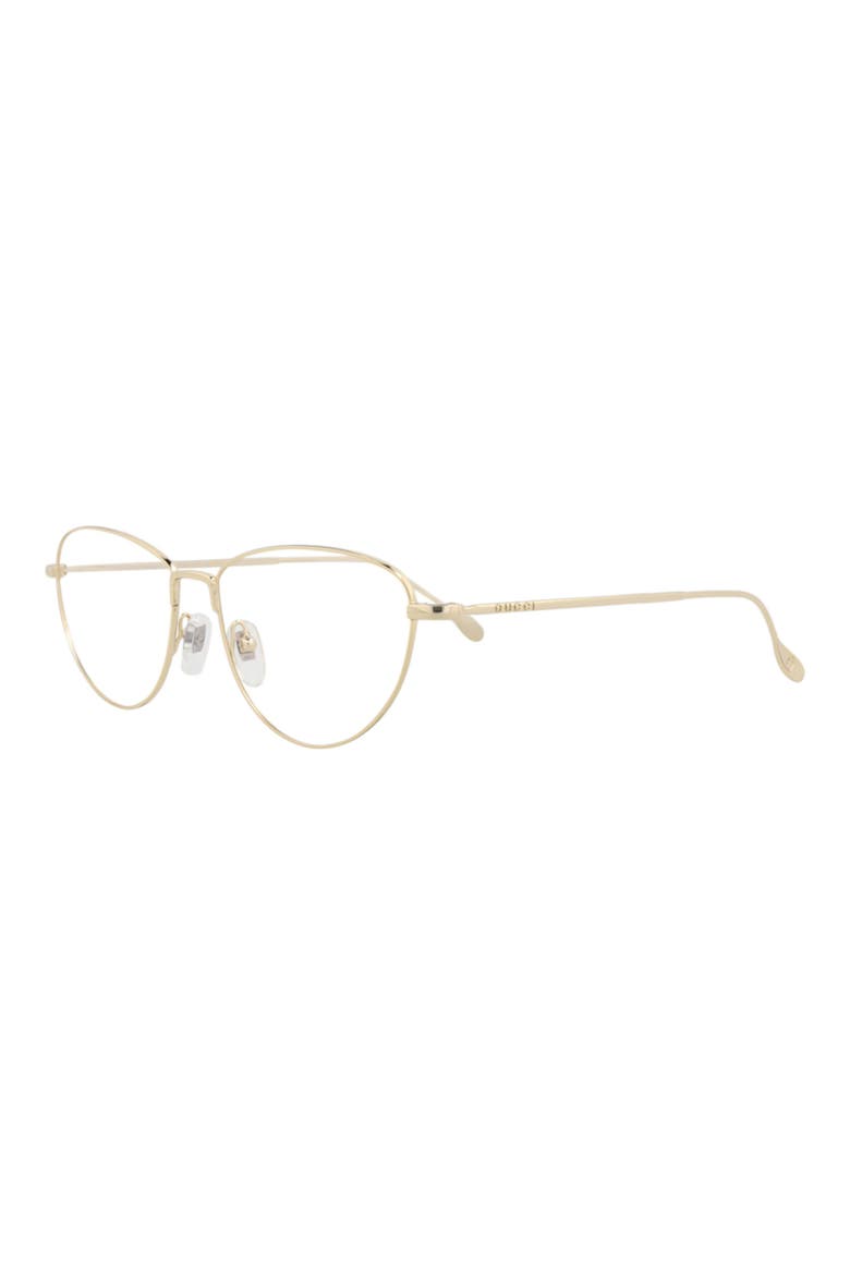 54mm Cat Eye Optical Glasses, Alternate, color, GOLD GOLD TRANSPARENT